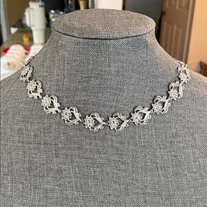 R.J. Graziano Silver Floral Link Necklace